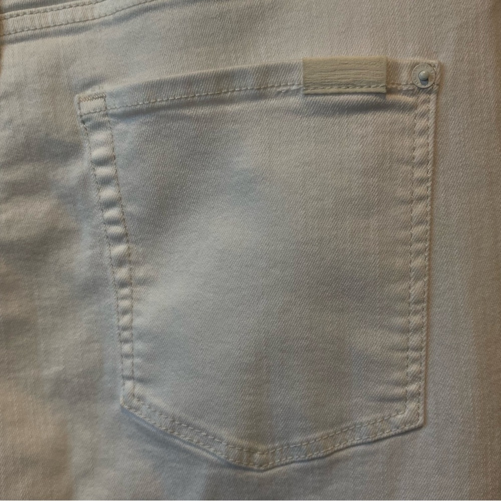 7 For All Mankind High Waist Ankle White Distressed Skinny Jeans Womens Size 32 - Picture 9 of 16